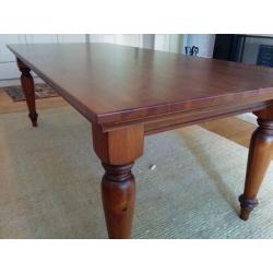 Extra-Large Italian solid pine 8-10 person dining table with Tuscan Chestnut finish