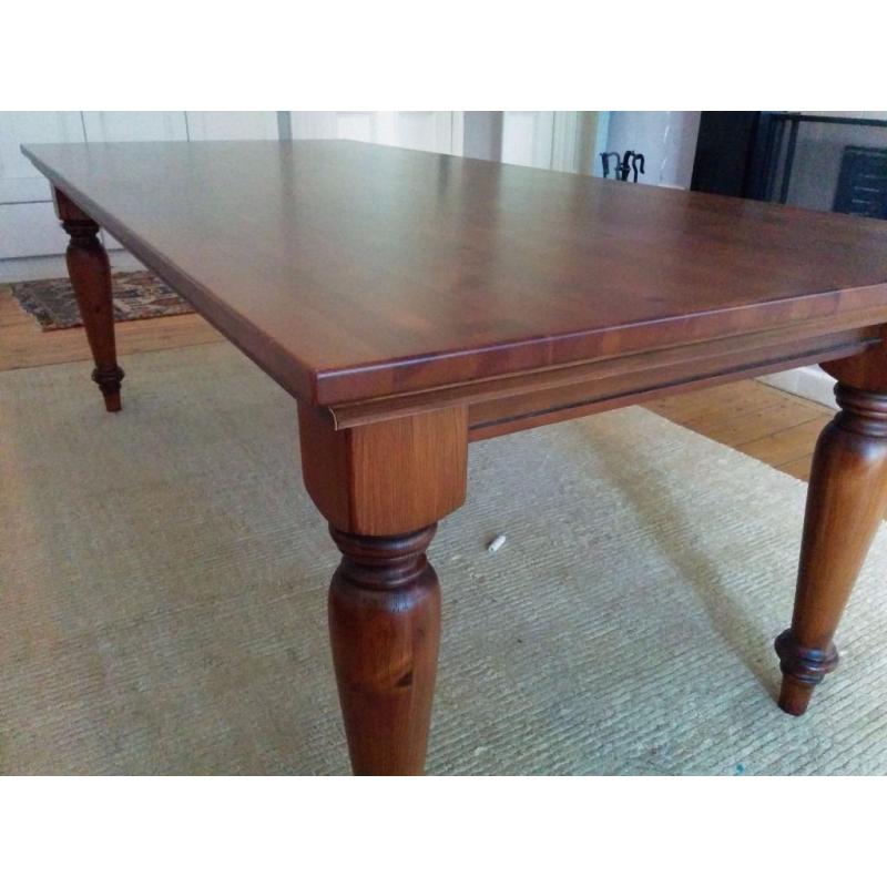 Extra-Large Italian solid pine 8-10 person dining table with Tuscan Chestnut finish