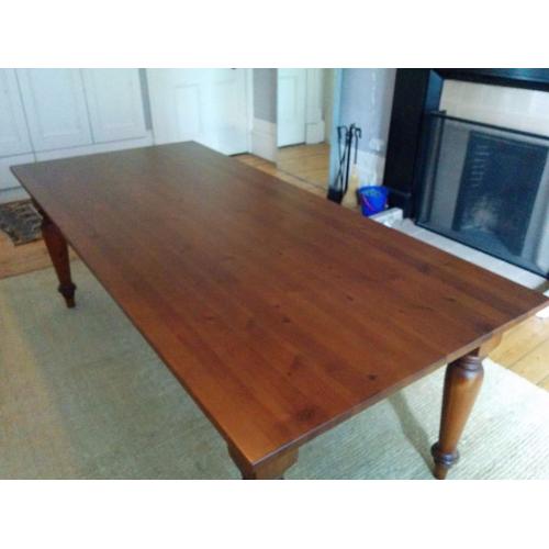 Extra-Large Italian solid pine 8-10 person dining table with Tuscan Chestnut finish