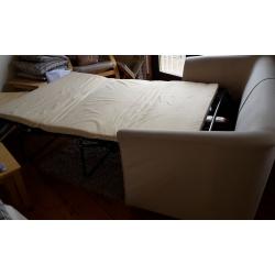 Sofa Bed - small double size, cream fabric