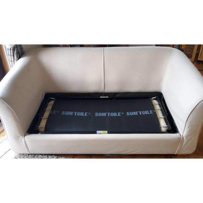 Sofa Bed - small double size, cream fabric
