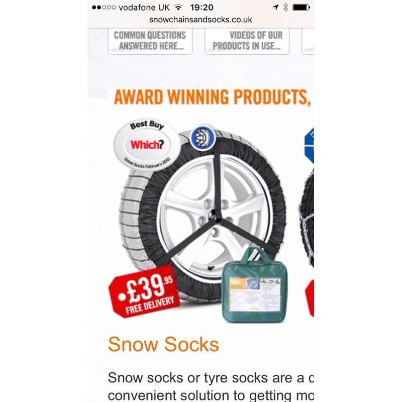 Fabric car snow socks