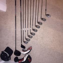 Taylor made clubs ,bag , hat and Wilson irons .