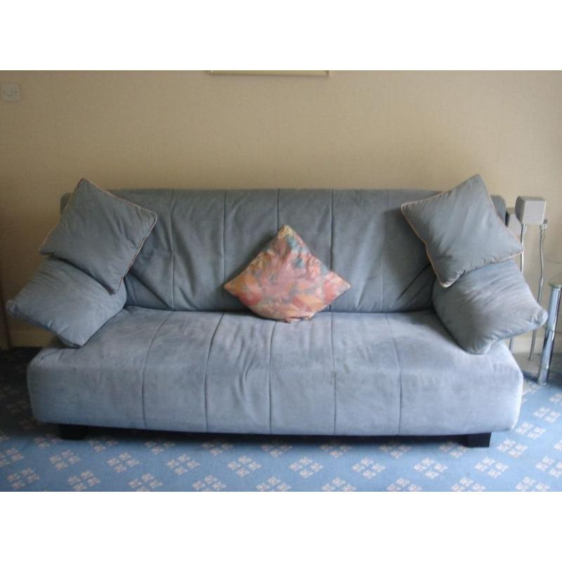 Blue suede (grey blue) 3 seater settee