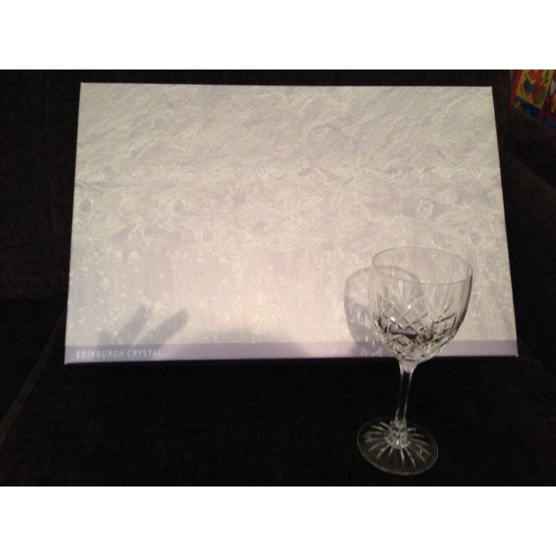 Edinburgh Crystal Set of 6 Wine Glasses Boxed