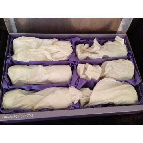 Edinburgh Crystal Set of 6 Wine Glasses Boxed
