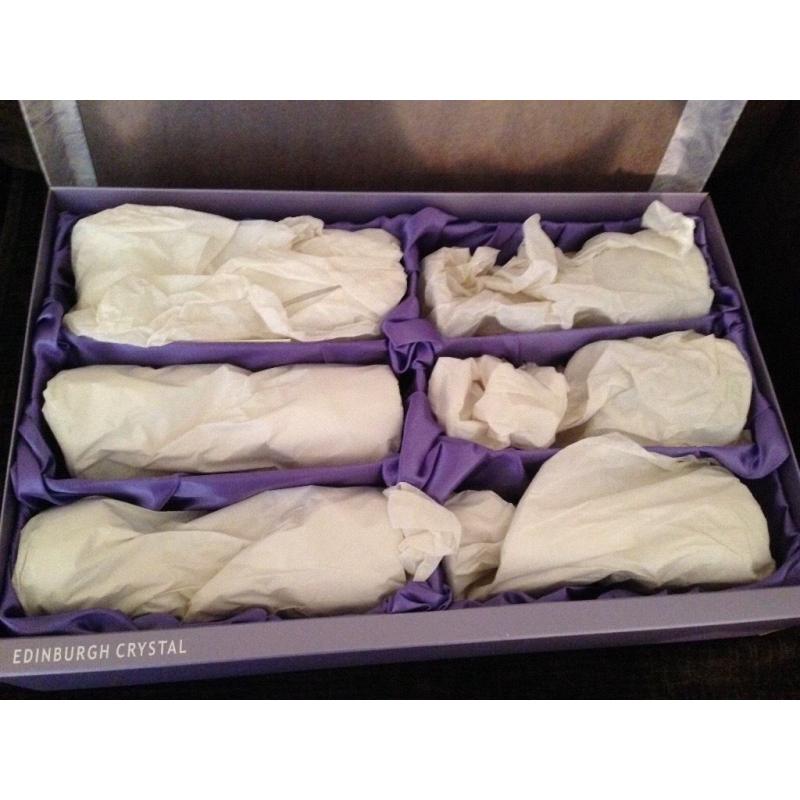 Edinburgh Crystal Set of 6 Wine Glasses Boxed