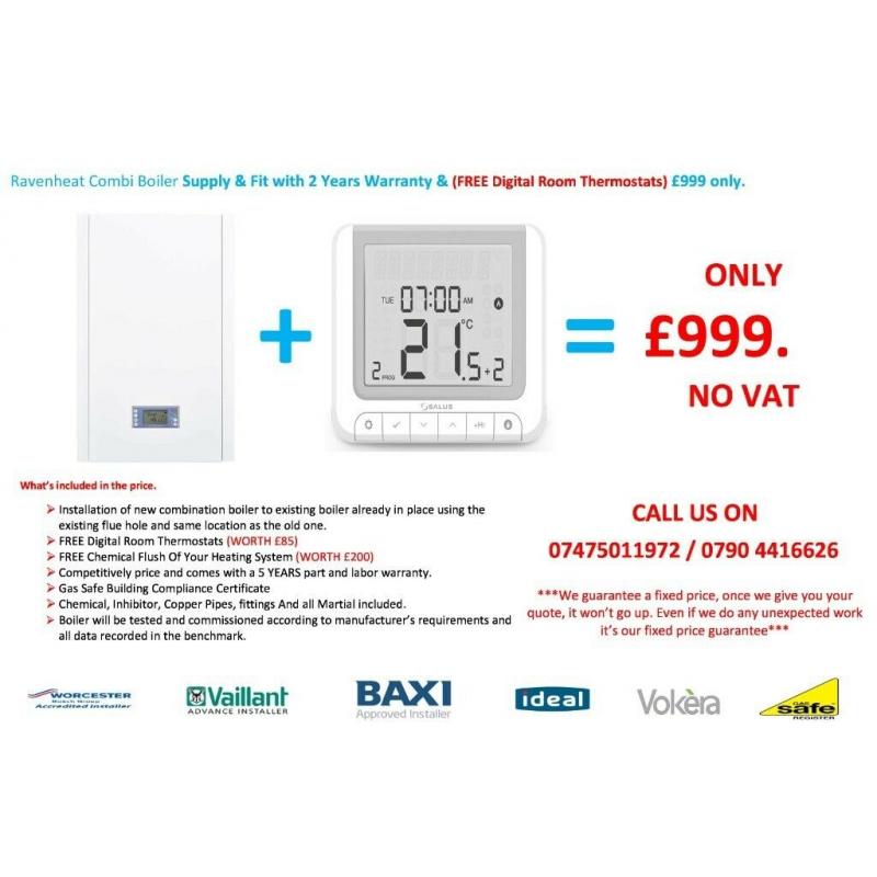 Worcester Bosch 2000 25 / 30 KW BOILER INSTALLATION Supply & Fit & FREE Digital Room Stat.