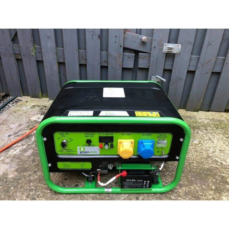 Green Gear LPG 3kW Generator - New (unused)