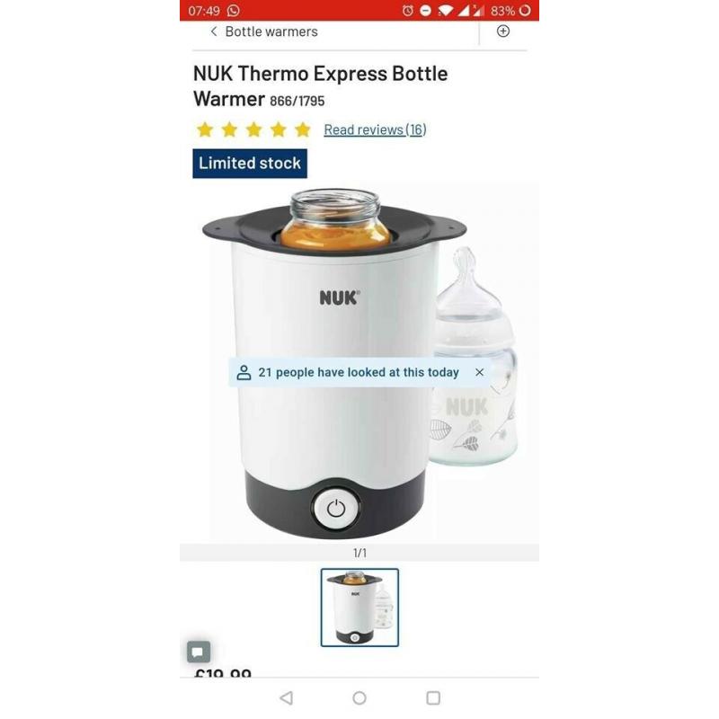 Nuk Thermo Express Bottle Warmer