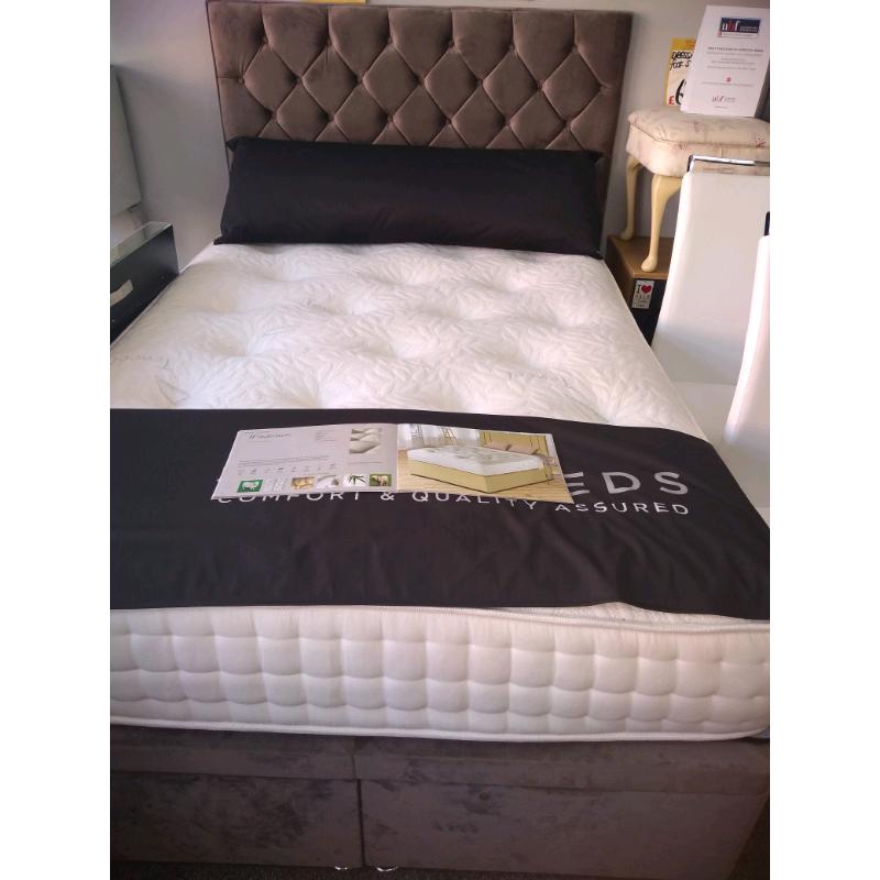 Ottoman storage bed in double, complete bed, can be made in any colour