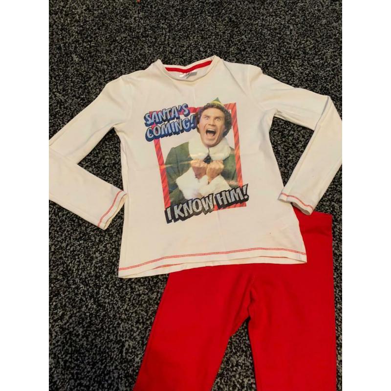 Girls elf Christmas pjs