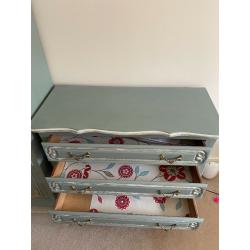 Chest of Drawers Vintage Hand Painted in Anne Sloane Duck Egg Blue