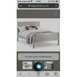 Dove gray wooden bed