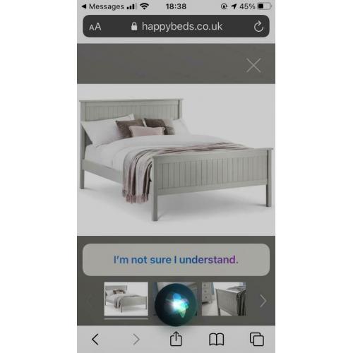 Dove gray wooden bed