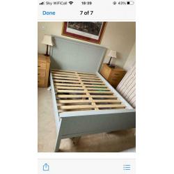 Dove gray wooden bed