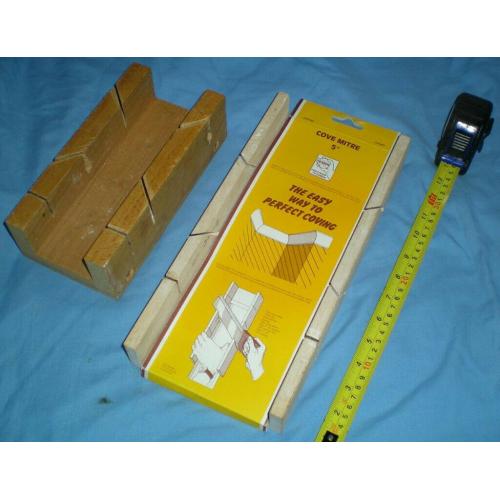 Emir 5" wooden mitre, coving mitre with instructions for cutting angles+regular 45angle mitre block.