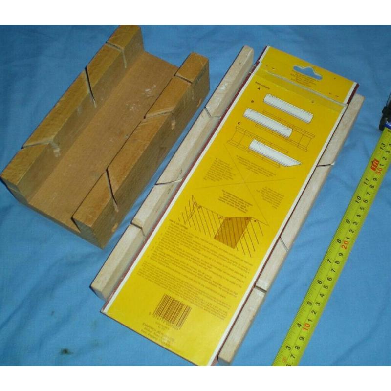 Emir 5" wooden mitre, coving mitre with instructions for cutting angles+regular 45angle mitre block.