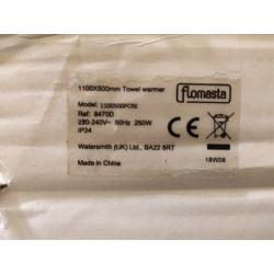 FLOMASTA FLAT ELECTRIC TOWEL RADIATOR (like new)
