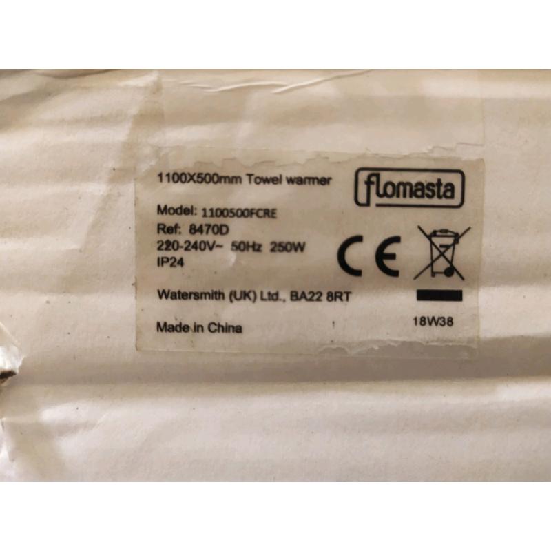 FLOMASTA FLAT ELECTRIC TOWEL RADIATOR (like new)