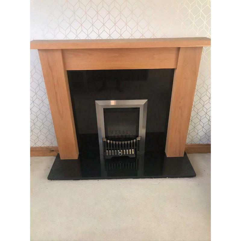 Gas fireplace and surround