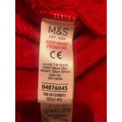 M&S Santa Onesie age 7-8