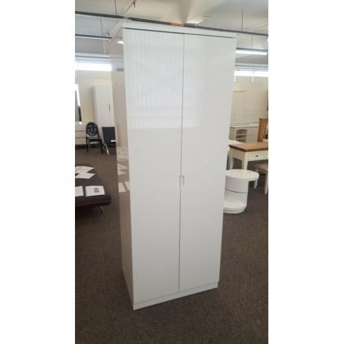Manhattan White High Gloss 2 Door Wardrobe By Julian Bowen Can Deliver