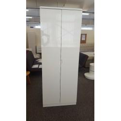 Manhattan White High Gloss 2 Door Wardrobe By Julian Bowen Can Deliver
