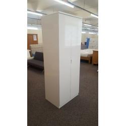 Manhattan White High Gloss 2 Door Wardrobe By Julian Bowen Can Deliver