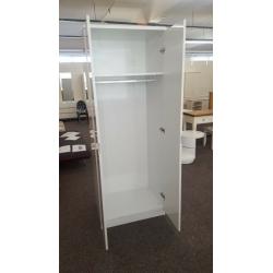Manhattan White High Gloss 2 Door Wardrobe By Julian Bowen Can Deliver