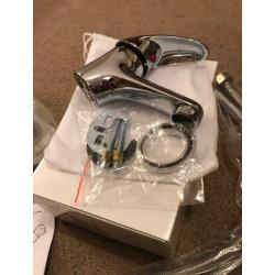 Turn Lever Action Mono Rio Basin Mixer Chrome Tap & Sprung Waste
