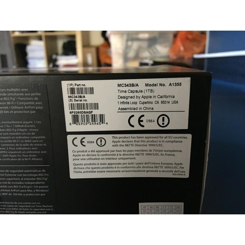 Apple Time Machine 1TB Capacity Model A1355