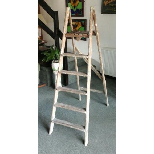 Vintage Wooden Step Ladders - Display Or Upcycle