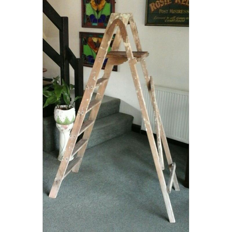 Vintage Wooden Step Ladders - Display Or Upcycle