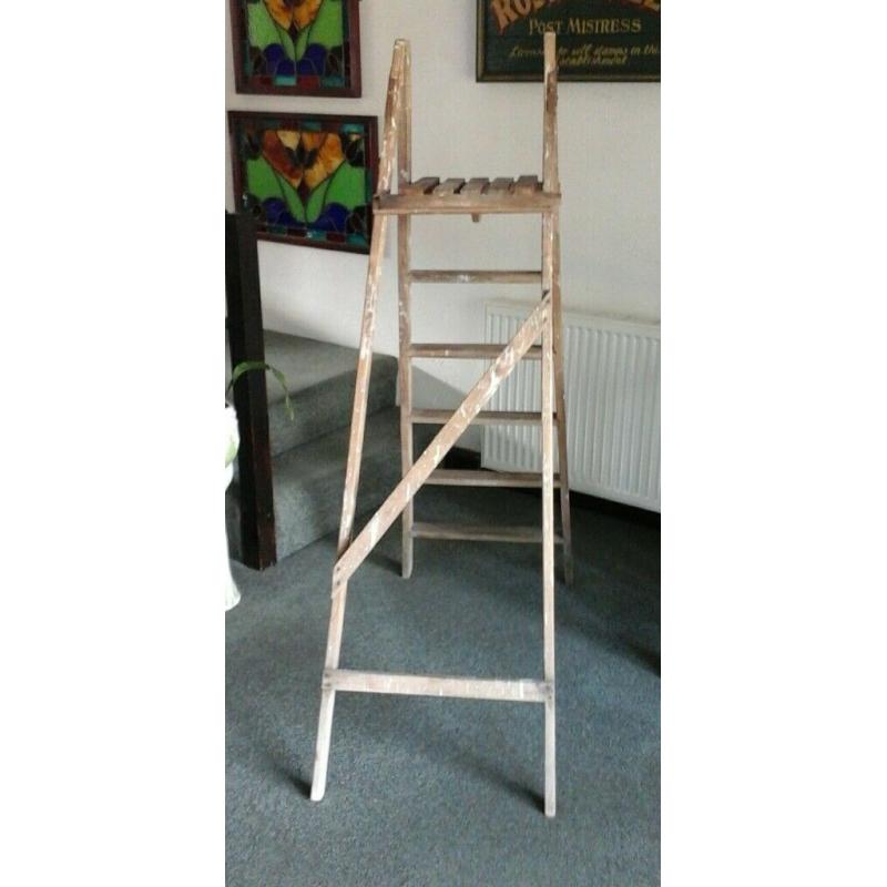 Vintage Wooden Step Ladders - Display Or Upcycle