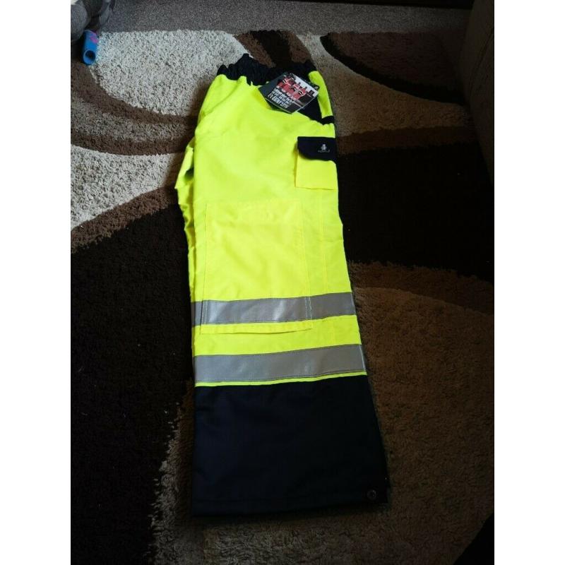 Hi viz wind and water proof trousers 36inch waist