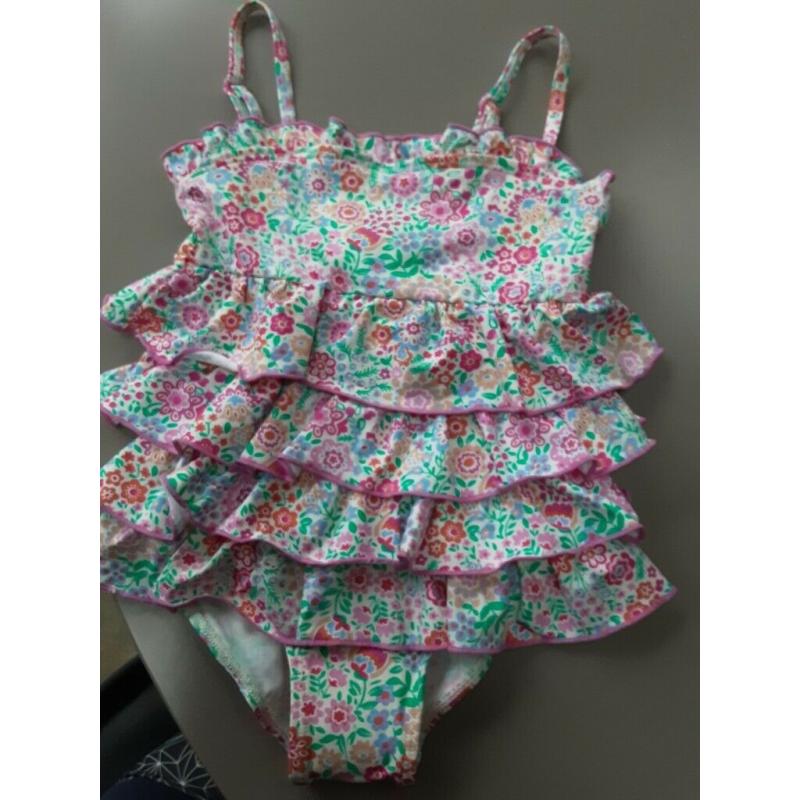 Monsoon Pink Floral Swimsuit Age 2-3