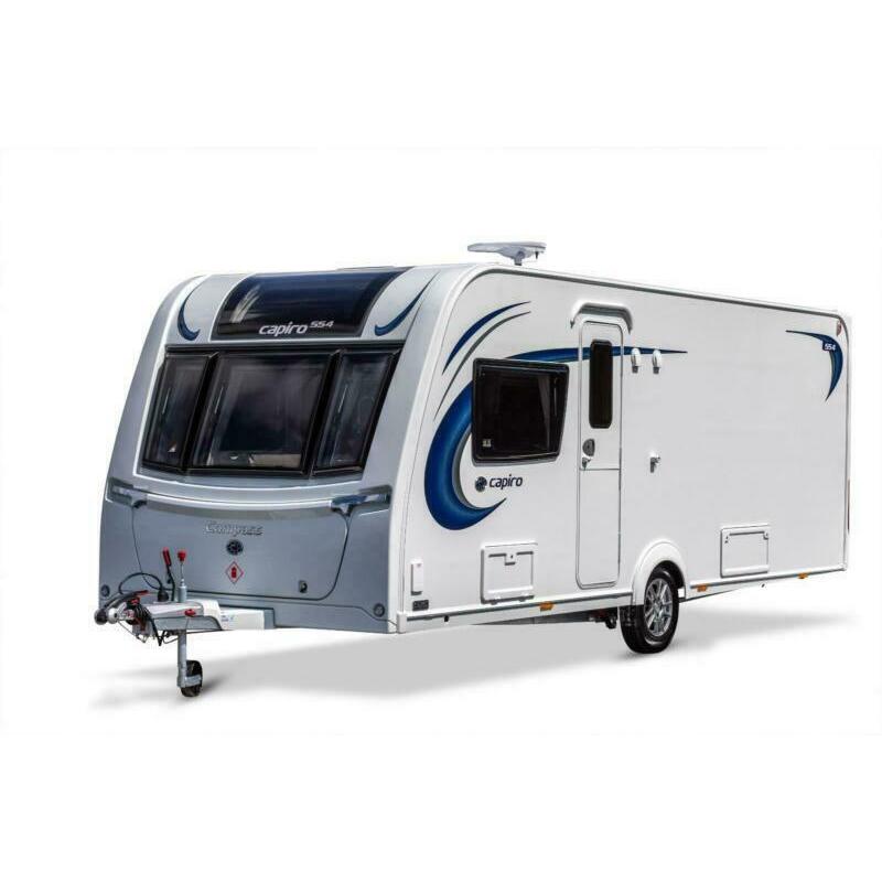 2020 Compass Caprio 554 4 berth caravan with fixed bed in the lake district