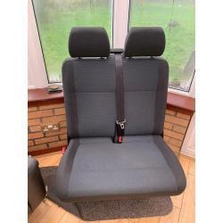 Volkswagen Transporter T6 Double Bench Seat Simora Fabric With Underseat Storage.
