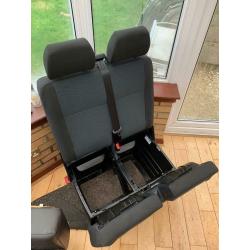 Volkswagen Transporter T6 Double Bench Seat Simora Fabric With Underseat Storage.