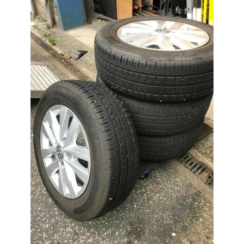VW Transporter Alloy Wheels and Hankook tyres 205/ 65R16C (x4)