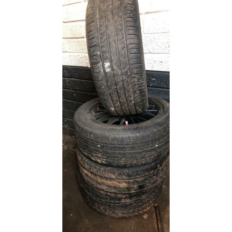 Multi fit alloys for sale 4x new tyres