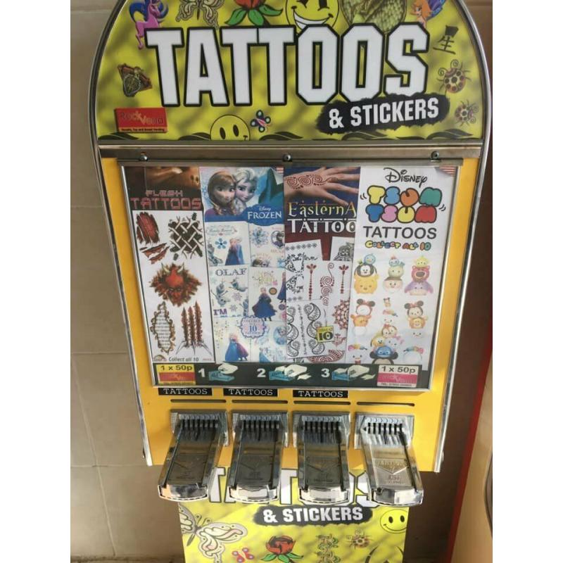 Tattoo vending toy machines dispencer