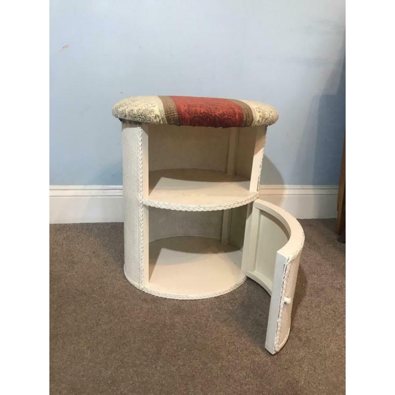 Vintage Loom Cushioned Bedside Cupboard with Shelf H20in/51cm W18.in/47cm D16.5in/42cm R238