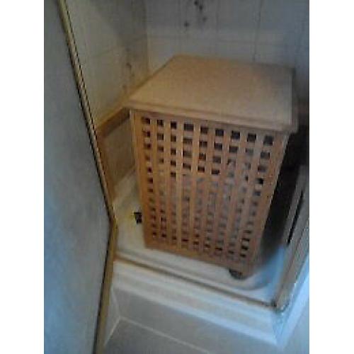 wooden linen hamper