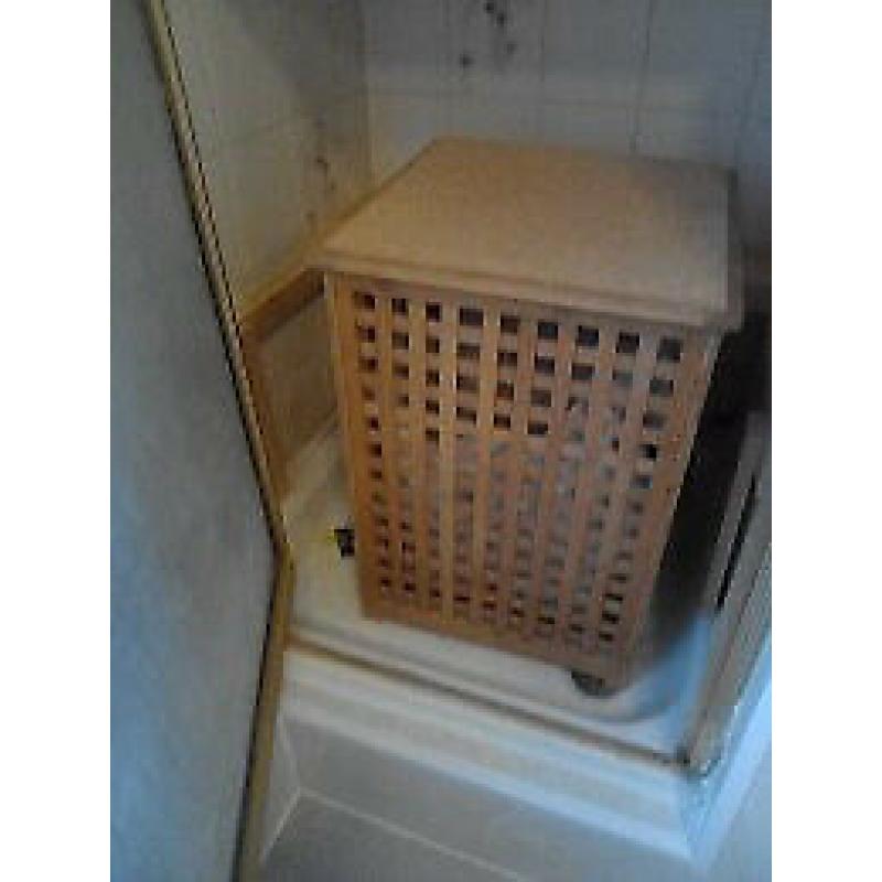 wooden linen hamper