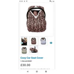 Cosy car seat cover - Universal fit for Group 0 rear facing baby seat