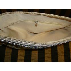 BRAND NEW - JEWELLED GOLD SHIMMER EVENING PURSE - Party Cocktail Prom Wedding Diamante Bag