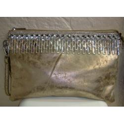 BRAND NEW - JEWELLED GOLD SHIMMER EVENING PURSE - Party Cocktail Prom Wedding Diamante Bag