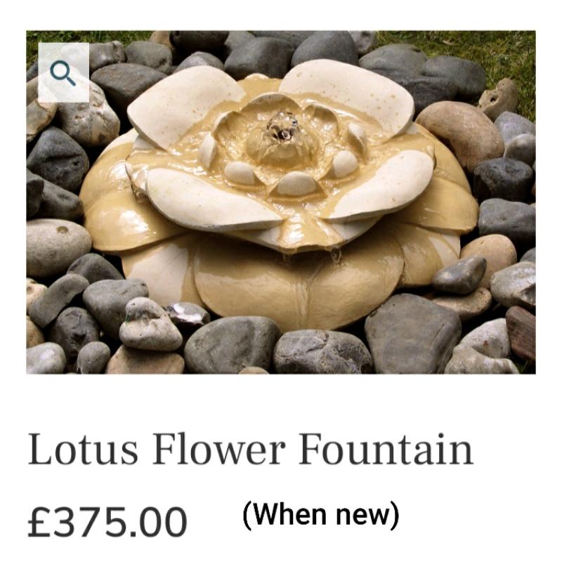 LOTUS FLOWER FOUNTAIN/RESERVOIR & PUMP